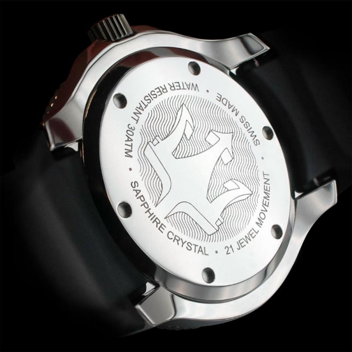 Movement is the Swiss automatic ETA caliber 2893-2 with 21 jewels, 28,800 vph and a power reserve of 42 hours