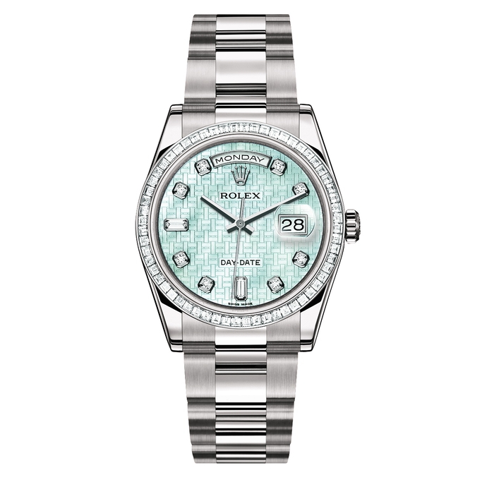Rolex Oyster Perpetual DAY-DATE «Sertie» Oxford White Gold